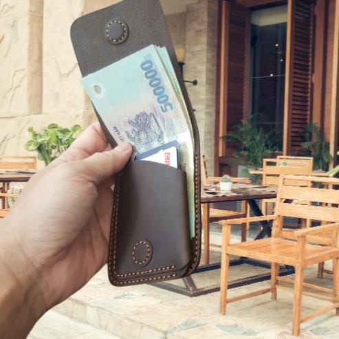 SALE Ví Nam Mini Ví Sen 3 Da Bò Thật BB00,BB01.BB02 - BH 12 Tháng