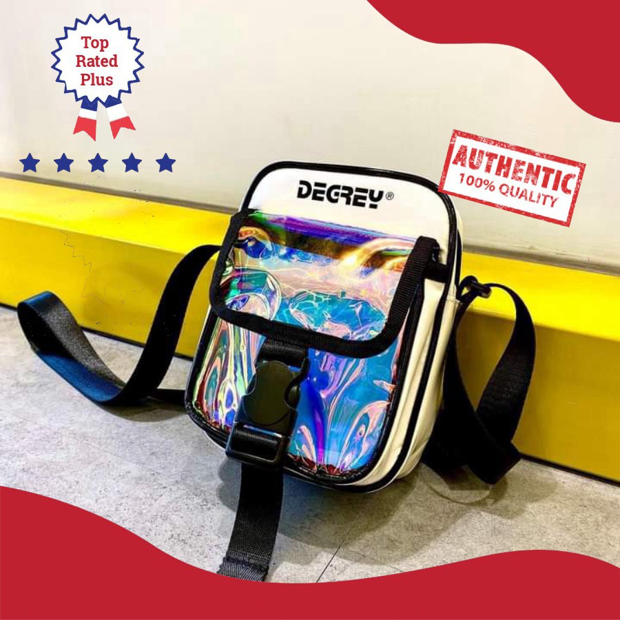 Túi đeo chéo Degrey trắng - đen ( Ảnh thật ) | BigBuy360 - bigbuy360.vn