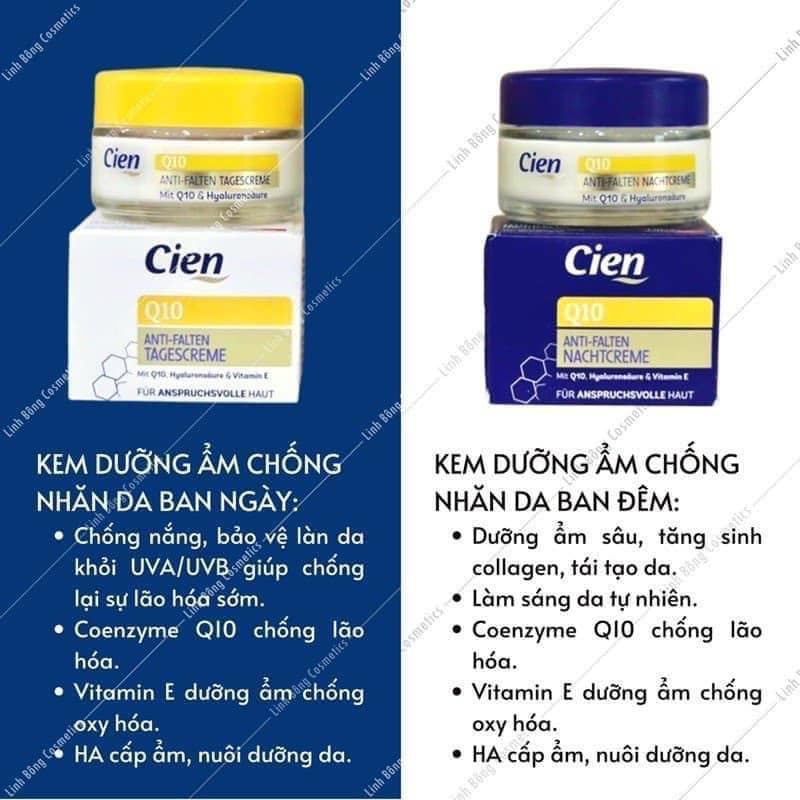 KEM DƯỠNG CIEN Q10 NGÀY VÀ ĐÊM CHỐNG LẠI CÁC DẤU HIỆU LÃO HÓA