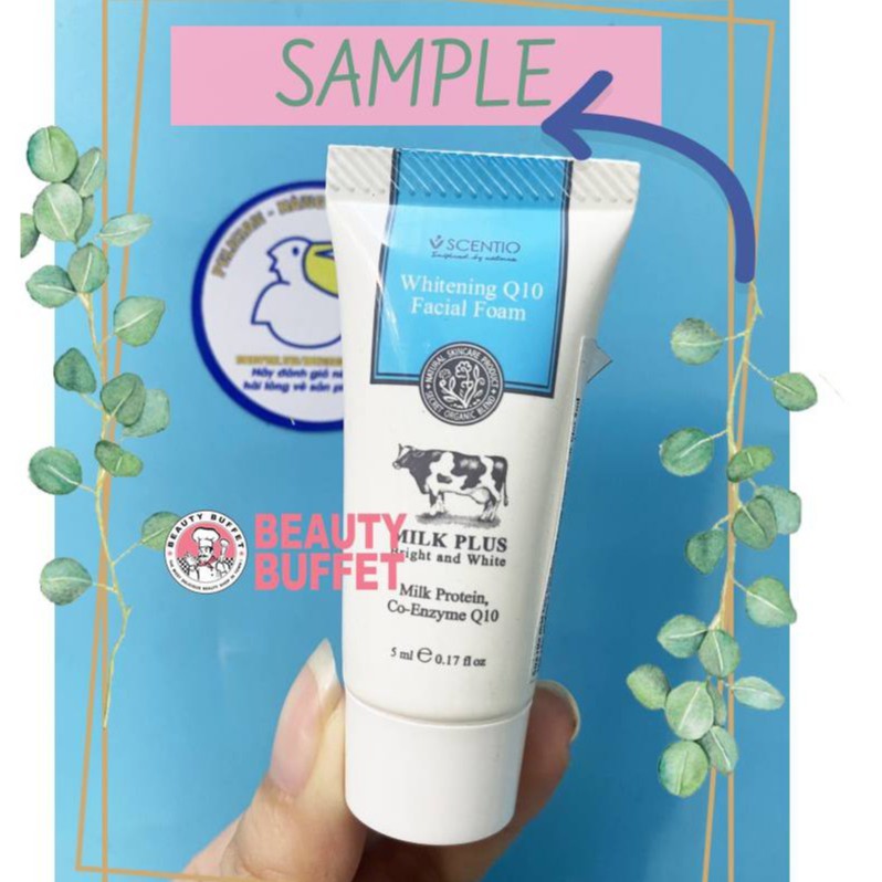 [QUÀ TẶNG KHÔNG BÁN] Sữa rửa mặt tạo bọt và dưỡng trắng da Scentio Milk Plus mini 5ml