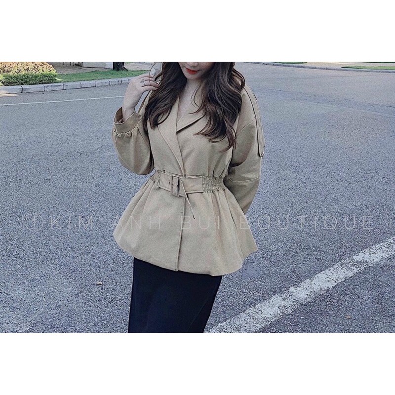 Áo kaki peplum đai eoFreeshipkèm video ảnh thật
