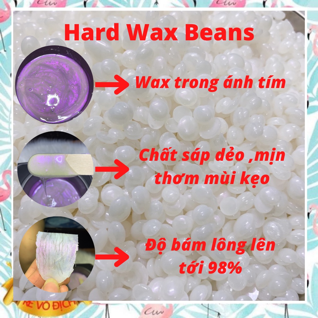 Pearl wax- Sáp wax lông nóng dạng hạt đậu siêu thơm ,siêu bám lông tặng kèm que gỗ