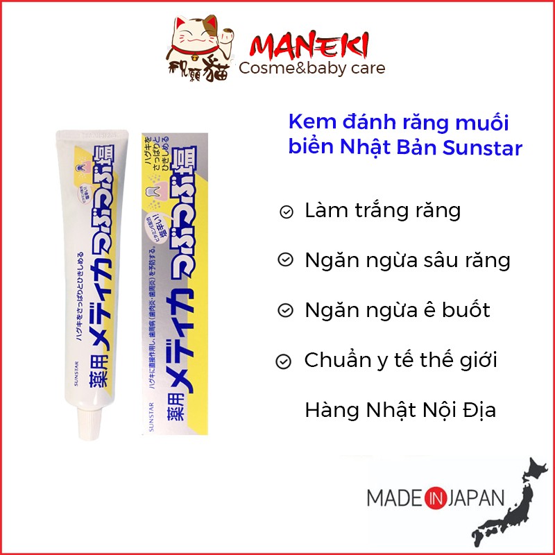 Kem đánh răng muối Nhật Bản Sunstar 170g Kdr Sunstar hàng Nhật nội địa