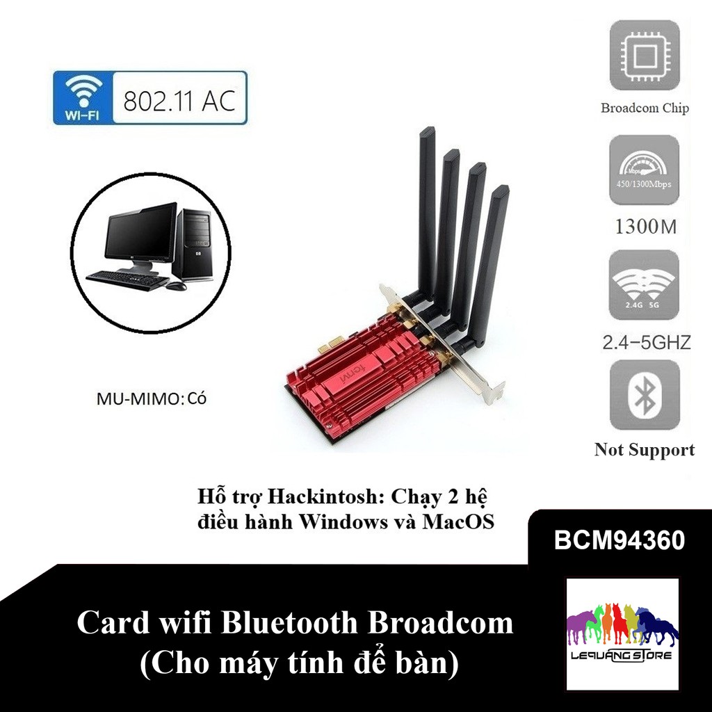 Card wifi Broadcom BCM94360 (Cho máy tính để bàn)