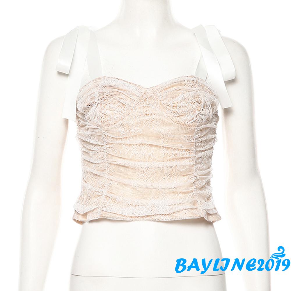 Áo hai dây phối ren kiểu dáng thời trang dành cho nữ