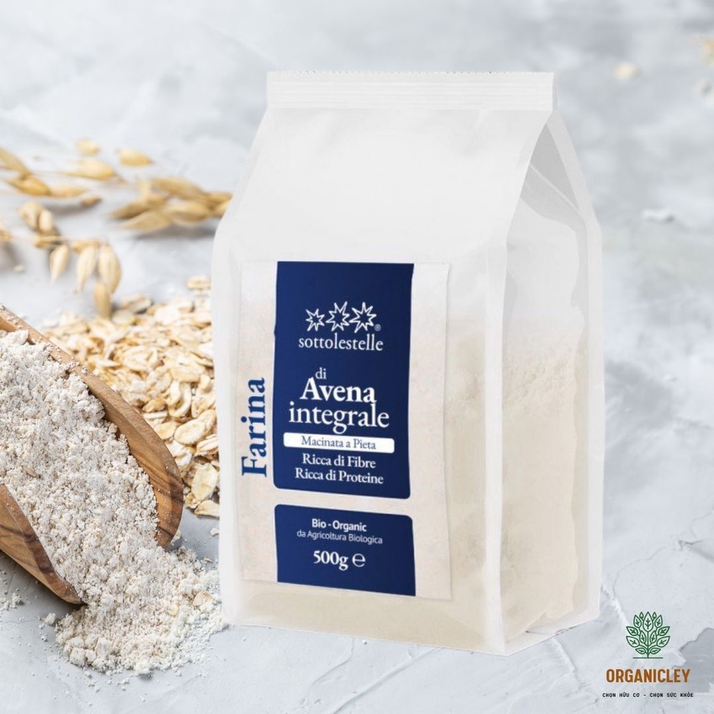 Bột yến mạch nguyên cám hữu cơ Sottolestelle Organic Whole Oat Flour 500g - Organicley