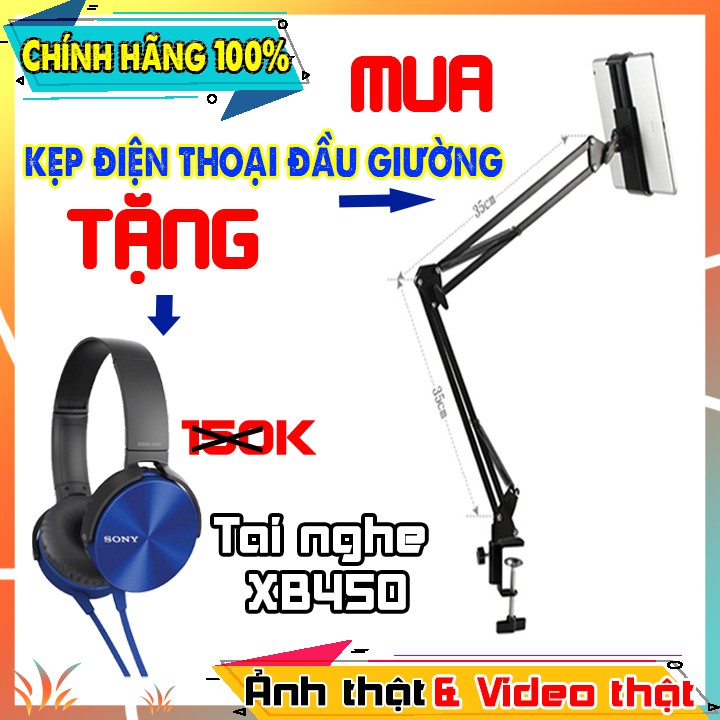 COMBO KẸP ĐIỆN THOẠI ĐẦU GIƯỜNG + TAI NGHE XB450 | ẢNH VÀ VIDEO THẬT SHOP TỰ QUAY | Phụ kiện giá đỡ. Giá đỡ điện thoại | BigBuy360 - bigbuy360.vn