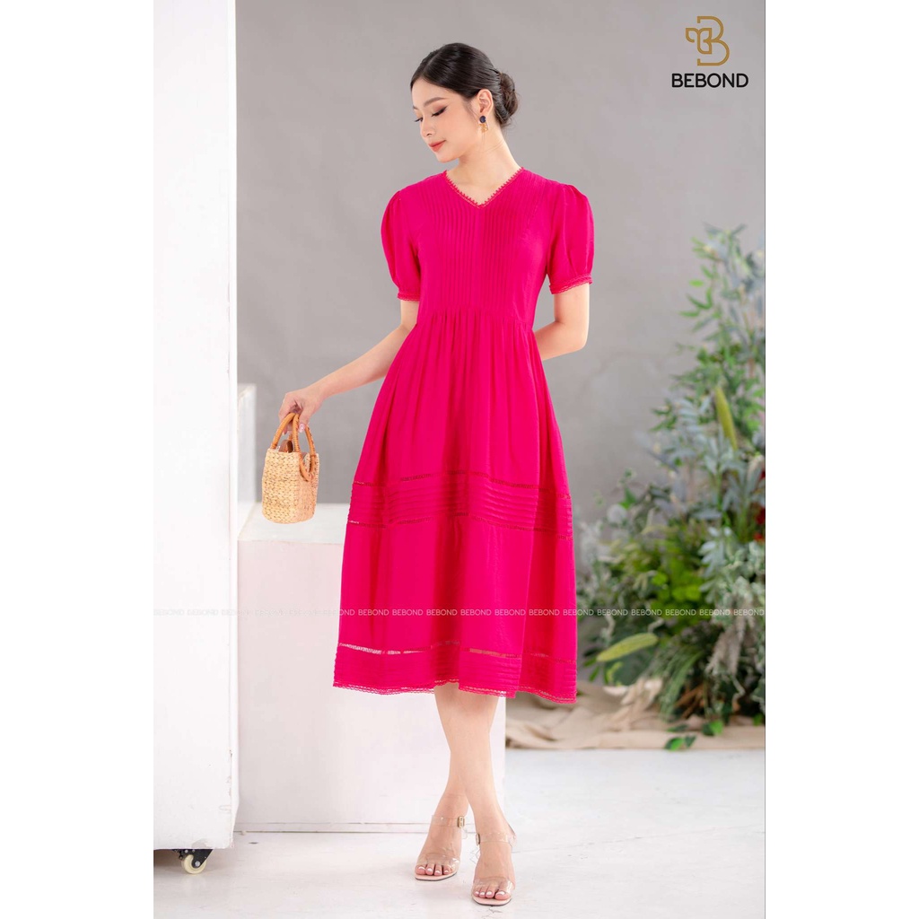 BEBOND Đầm thiết kế Yuna Dress xếp ly và nối ren trẻ trung nữ tính