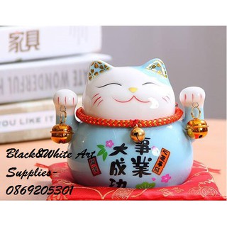 Mèo thần tài Maneki Nhật bản để bàn, cao 9cm, nhiều màu sắc
