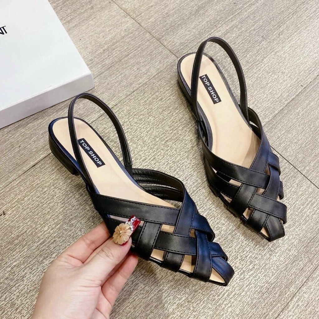 Sandal nữ mũi nhọn quai đan kiểu rọ đơn giản đi học,đi chơi MSPRO