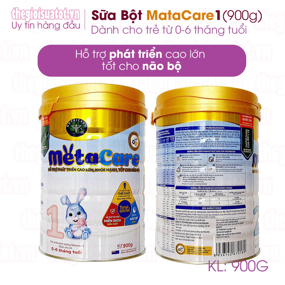 Sữa bột Meta Care 1 - 900G (mẫu mới)