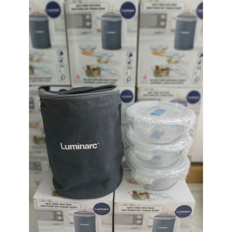 BỘ 3 HỘP CƠM THỦY TINH LUMINARC + TÚI | BigBuy360 - bigbuy360.vn