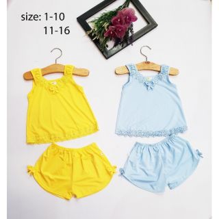 Bộ thun lạnh măc nhà cho bé gái size đại.