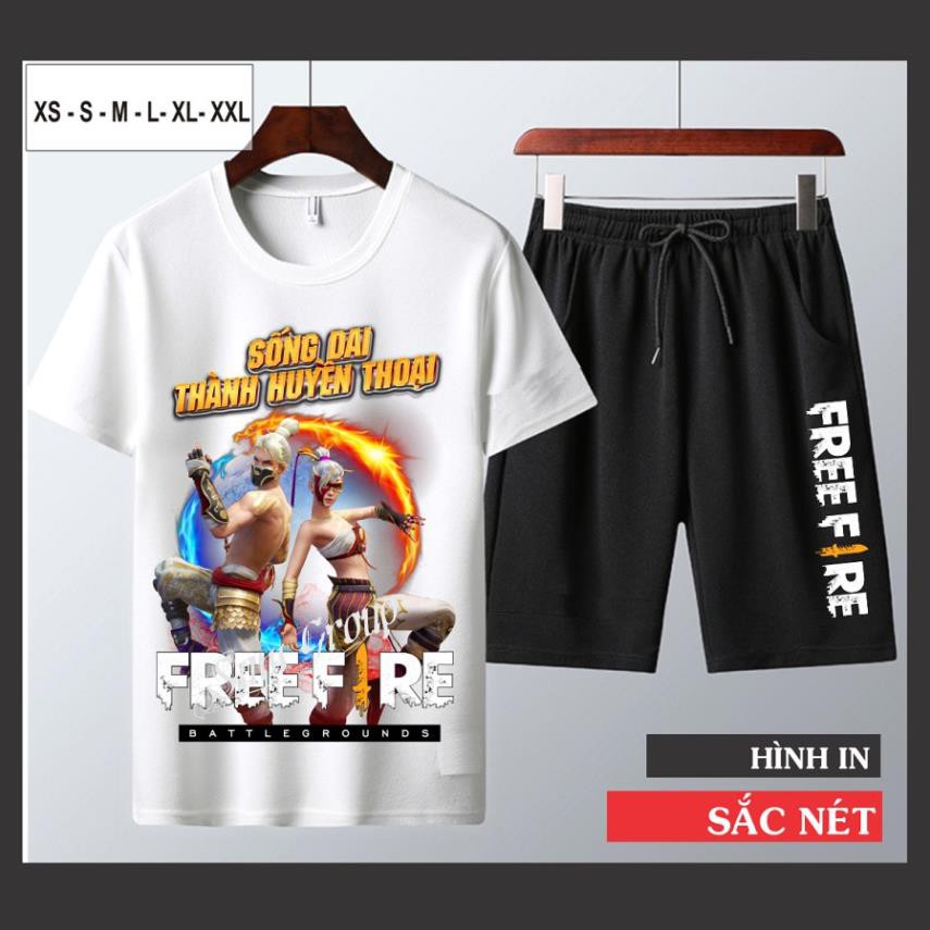 Bộ Quần Áo In Hình Free Fire xuất khẩu cổ tròn cotton - Thích Khách Âm Dương