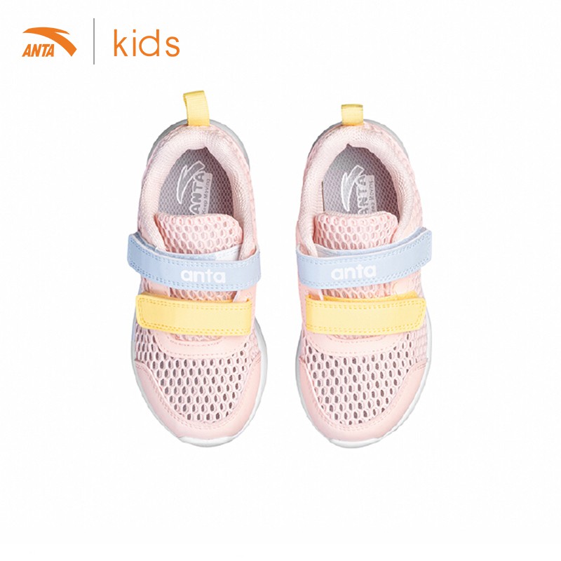 Giày thể thao bé gái Anta Kids mặt lưới thoáng khí, quai dán Velrco tiện lợi 332029931-3