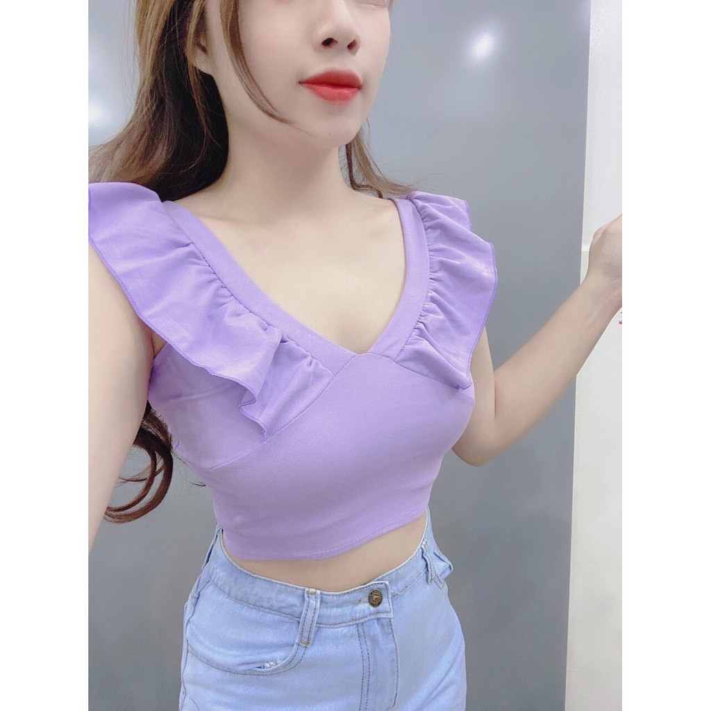 Áo kiểu thun bozip cổ tim bèo