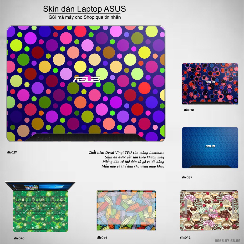 Skin dán Laptop Asus in hình Hoa văn sticker _nhiều mẫu 7 (inbox mã máy cho Shop)