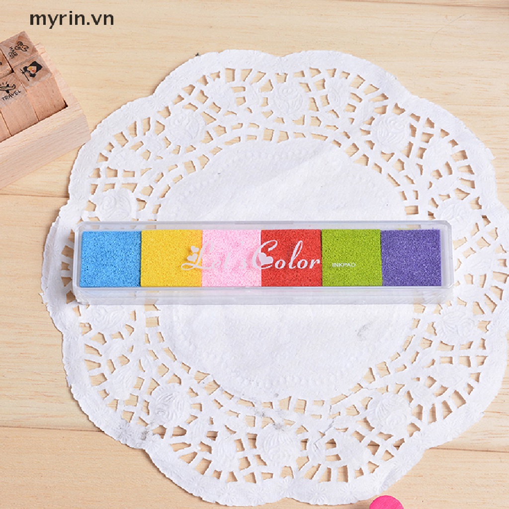 Đệm Mực Con Dấu Bằng Cao Su Không Độc Hại 6 Màu Tùy Chọn DIY