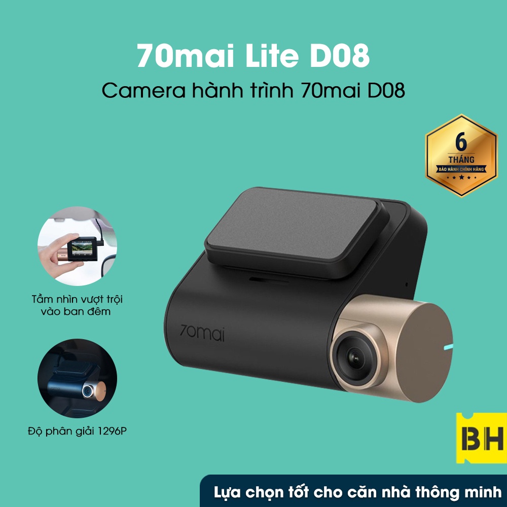 Camera hành trinh ô tô 70mai Dash Cam Lite Midrive D08 ống kính góc rộng - BẢN QUỐC TẾ | WebRaoVat - webraovat.net.vn