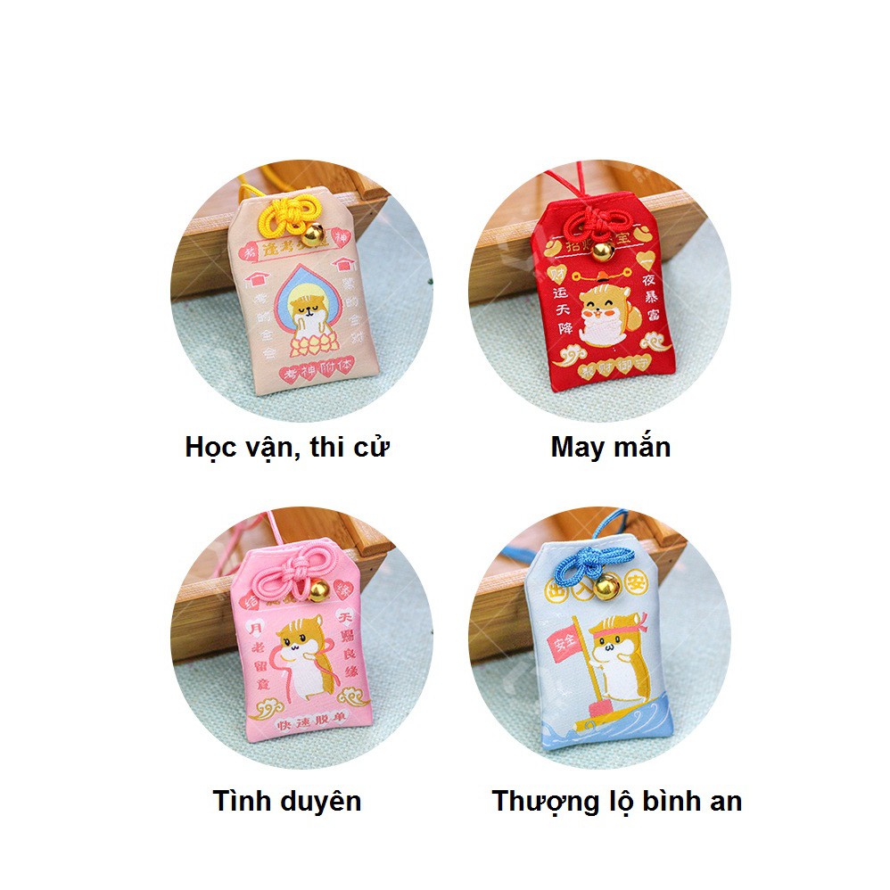 Túi Phước May Mắn Omamori tặng Đá Ngũ Sắc