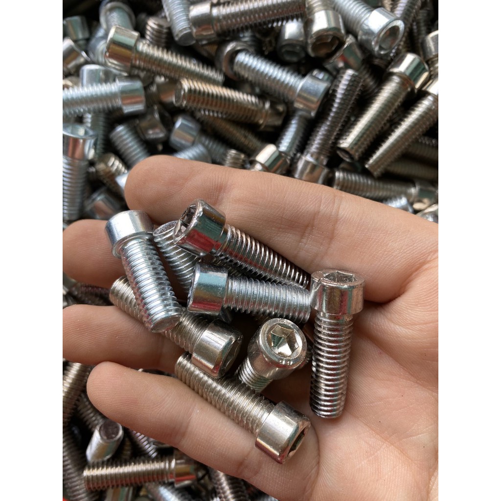 Ốc Lục Giác 8-10mm Ren Thuận Ren Ngược Đầu Trụ Inox Xi Chống Sét