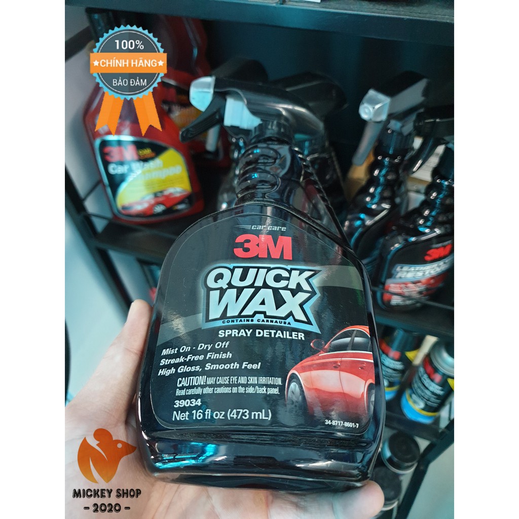 [ CAO CẤP ] Dung Dịch Tăng Độ Bóng Sơn 3M Quick Wax 473ml 39034