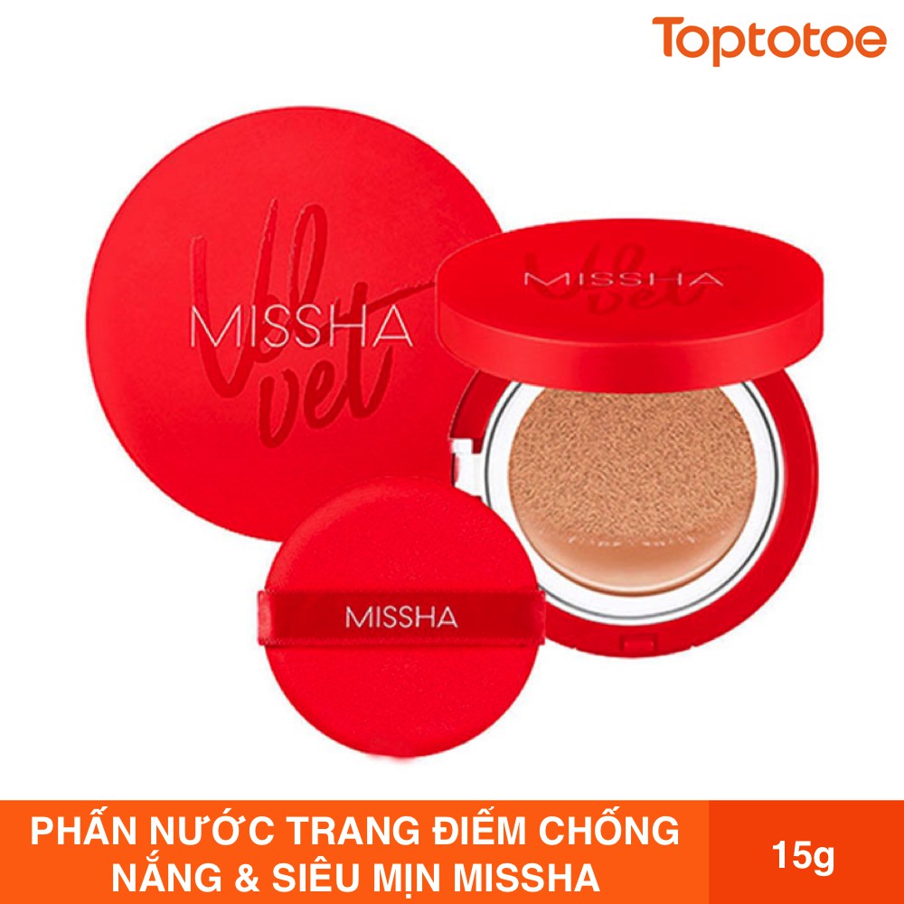 Phấn nước kiềm dầu che phủ cao MISSHA Velvet Finish Cushion SPF50+/PA+++ 15g