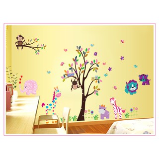 (Size lớn)Decal dán tường VUI CÙNG KHỈ CON DF5099