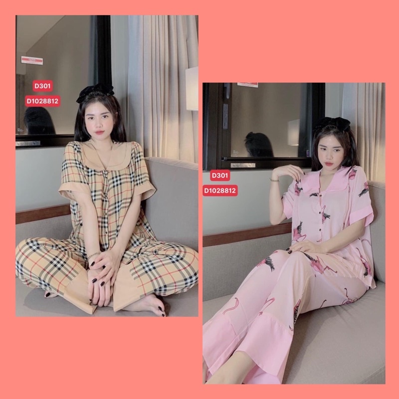 Đồ bộ pyjama cổ sen 2 lá dành cho nữ