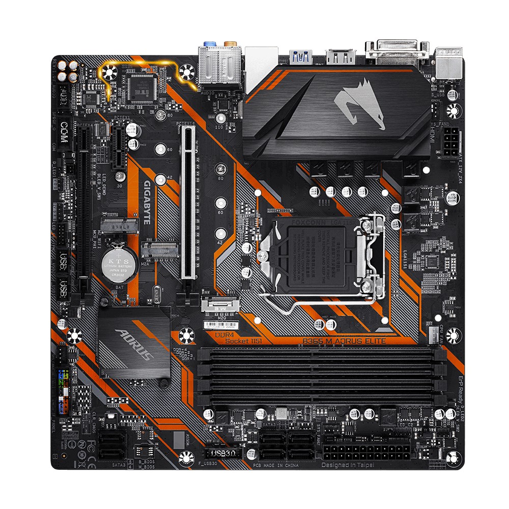 Combo bo mạch chủ Gigabyte B365M AORUS ELITE+ i3-9100F Full Box