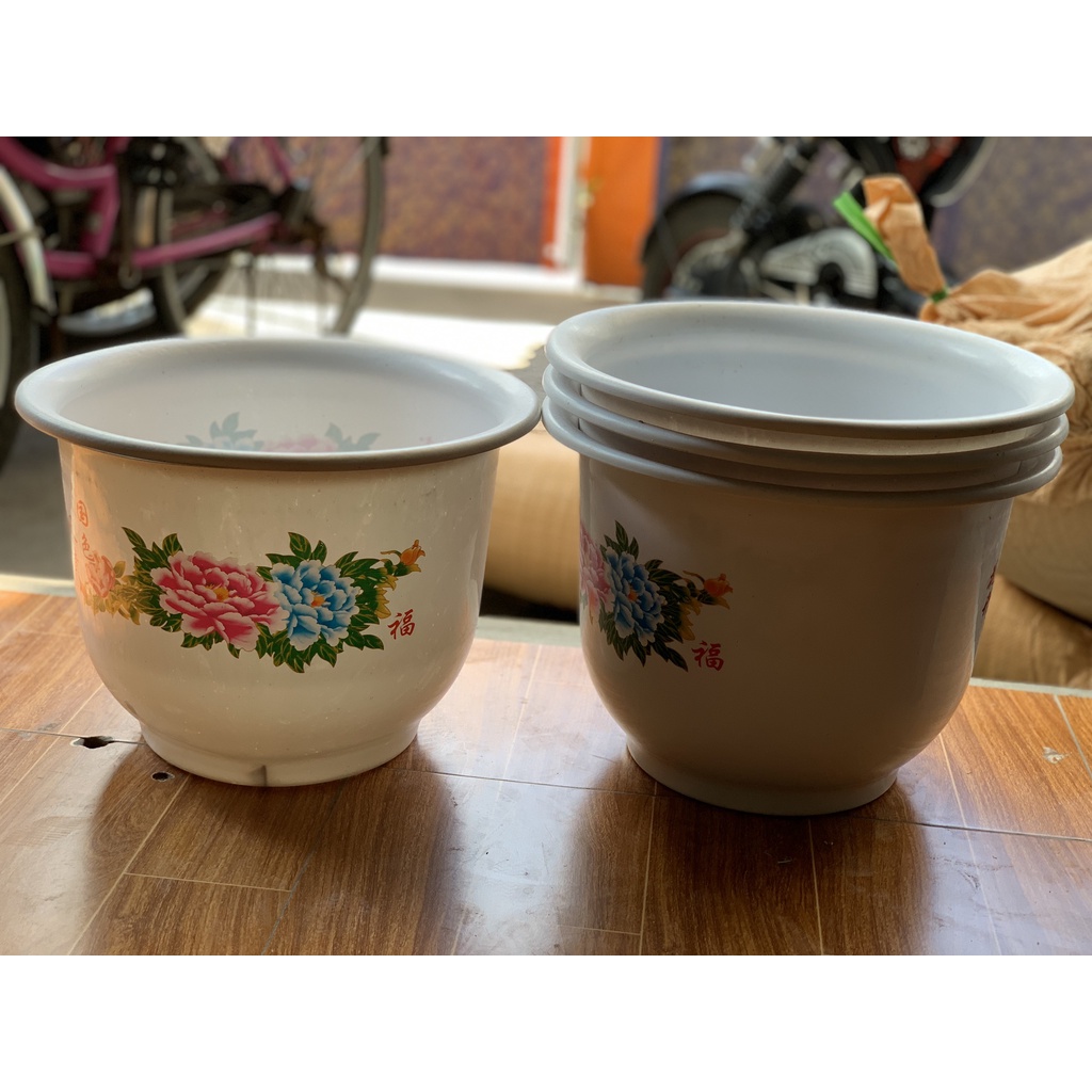 5 CHẬU NHỰA MÃ HOA MẪU ĐƠN TRẮNG #H450 (BẠT PHỦ ĐẤT CHỐNG CỎ ,KÍCH RỄ MẦM CÂY XANH LÁ...)