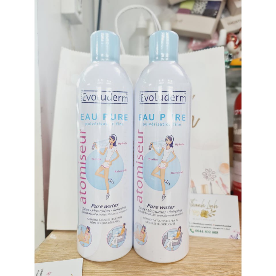 Xịt khoáng Evoluderm cấp nước và làm dịu da nhanh chóng 400ml