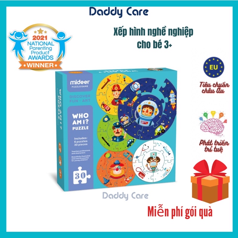 Đồ Chơi Xếp Hình Nghề Nghiệp Round Puzzle Who Ami?, Đồ Chơi Giáo Dục Cho Bé