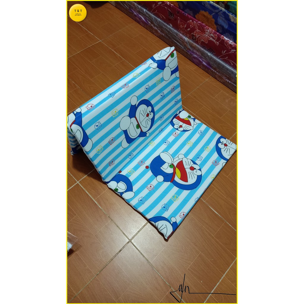 Nệm gòn gấp 3 cho bé đi học 65cm x 1m2 x 3cm - nệm trẻ em đến trường