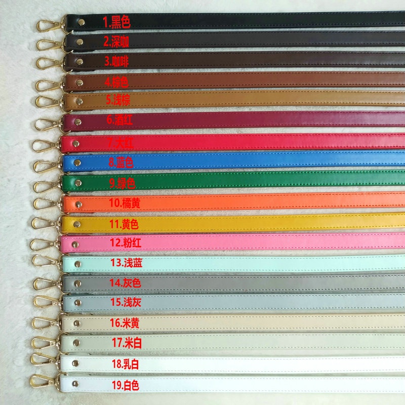 Dây Đeo Túi Xách Thay Thế Bằng Da PU Nhân Tạo Ngắn 60cm Màu Trơn