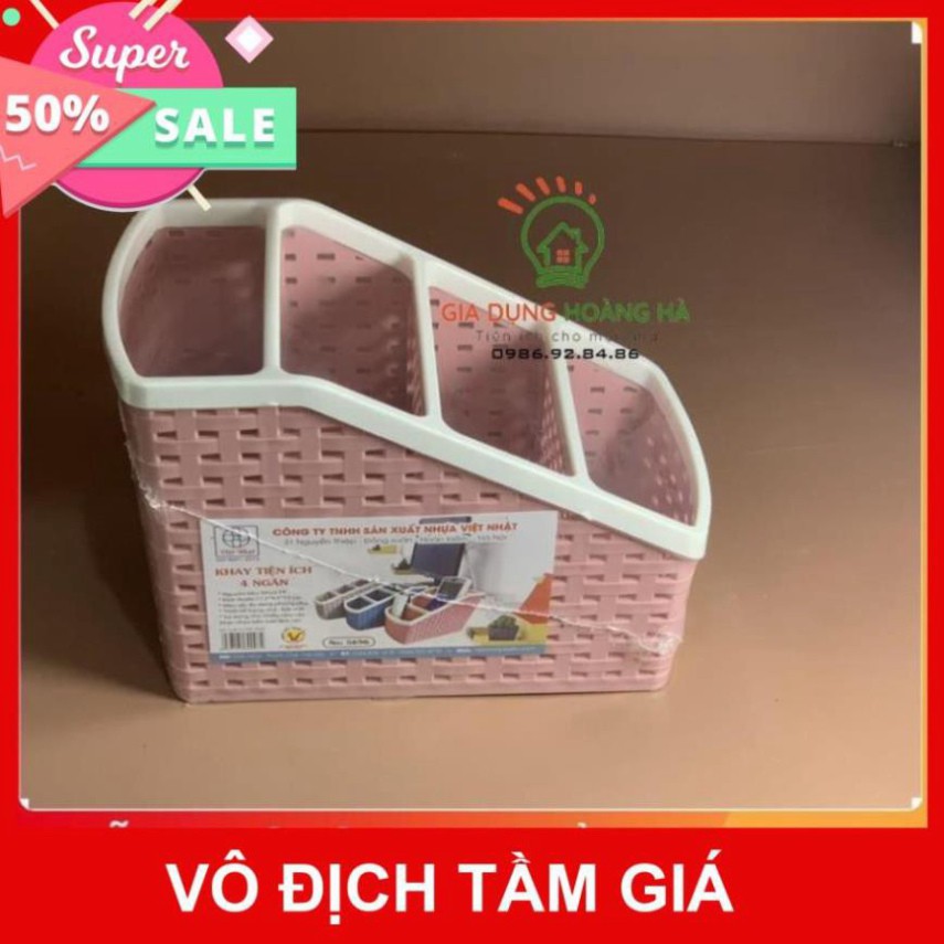 [ Bán giá gốc ] Khay nhựa tiện ích 4 ngăn, để bàn, đựng đồ, khay nhựa 4 ngăn, đựng bút, đồ dùng đa năng