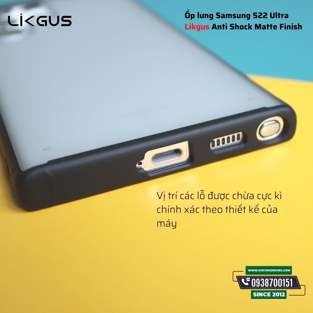 Ốp Lưng Samsung S22 + Plus Ultra 5G Likgus Lưng Nhám Viền Dẻo Chống Sốc