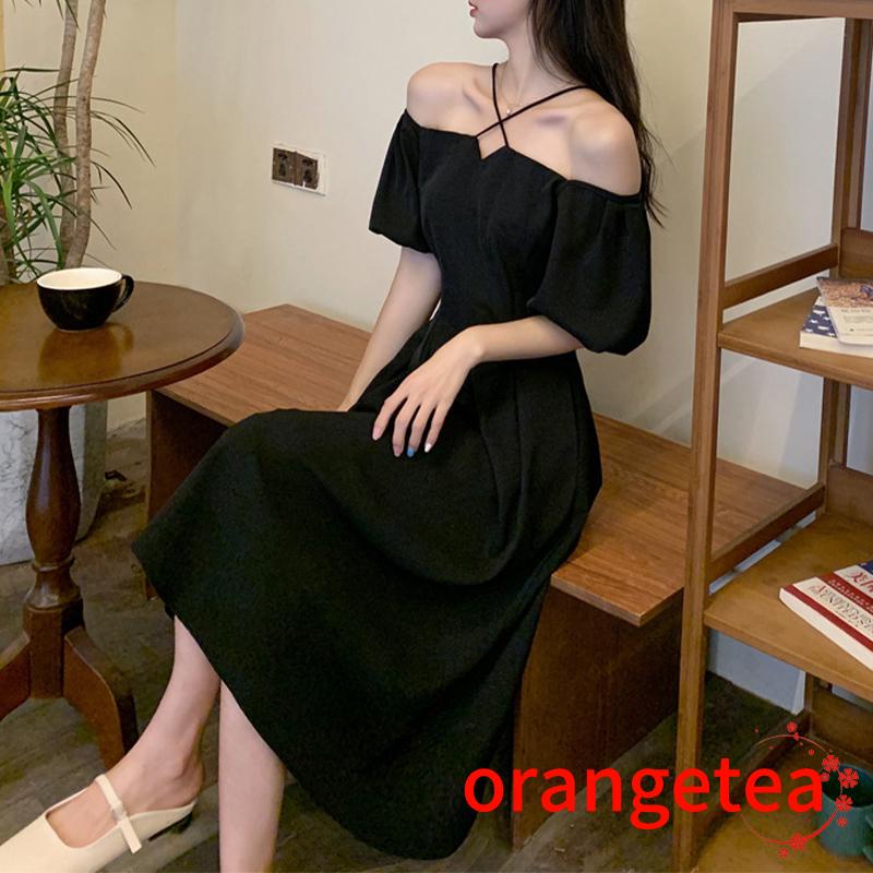 Đầm Midi Tay Ngắn Trễ Vai Thiết Kế Độc Đáo Thời Trang Sang Trọng Cho Nữ