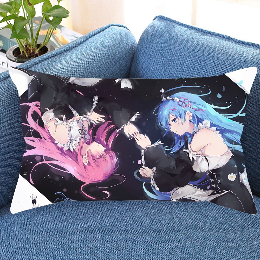Vỏ Gối Sofa Hình Chữ Nhật In Hoạt Hình Re ZERO Starting Life In Another World