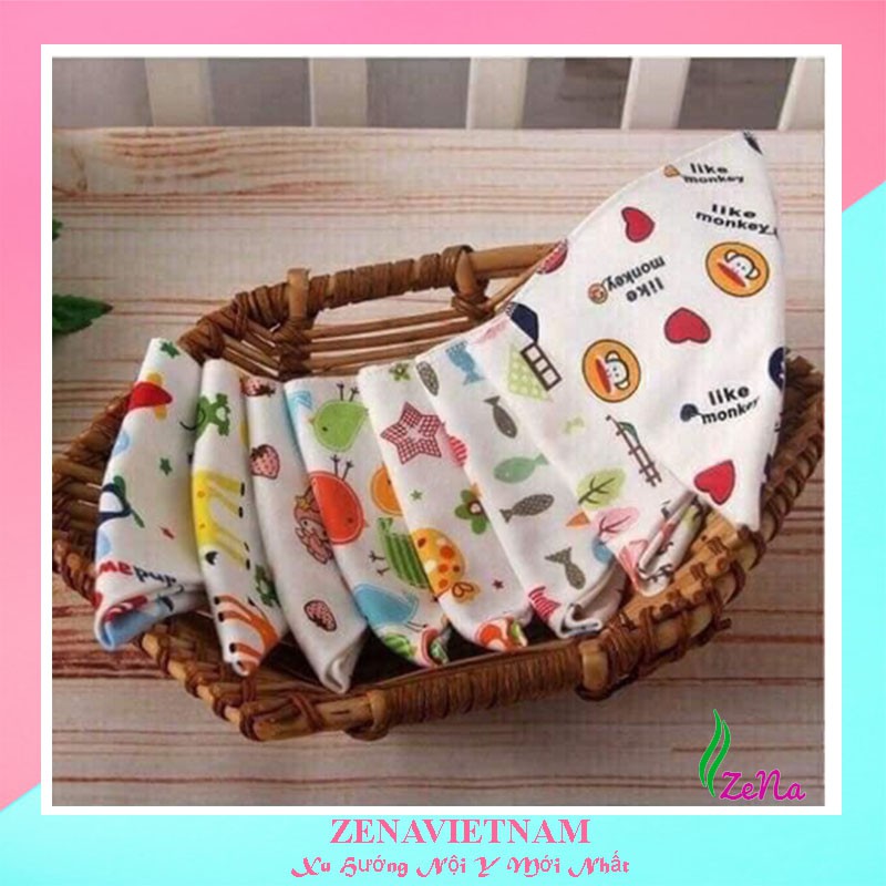 Yếm quàng cổ cài nút cho bé Cotton dễ thương ZE029