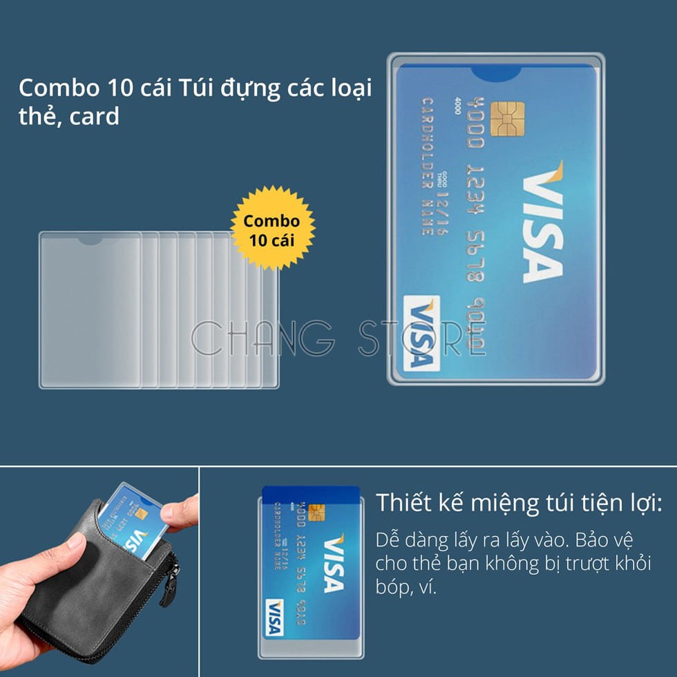 Set 10 Túi đựng thẻ căn cước công dân, bằng lái xe, ATM, Card visit, CMND