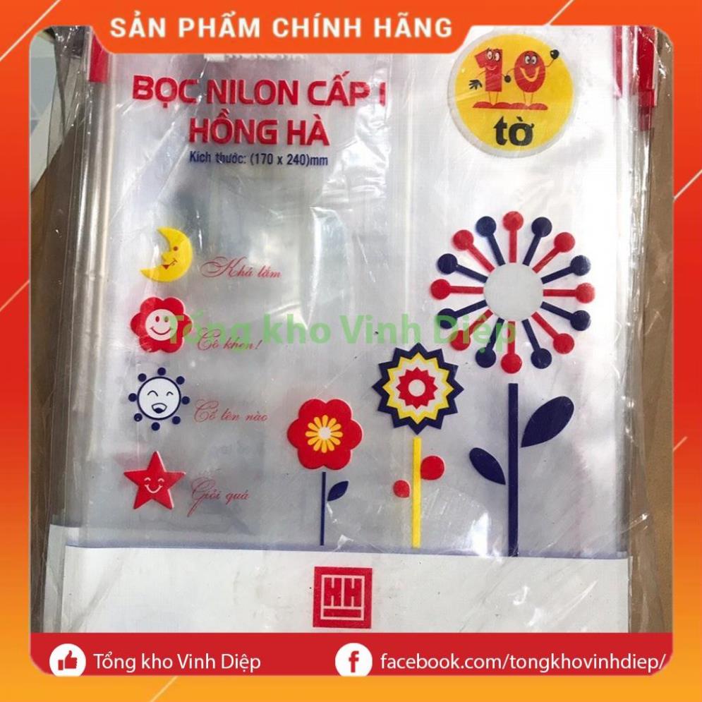 Combo 10 tờ bọc vở học sinh cấp 1 Hồng Hà kích thước 170x240mm