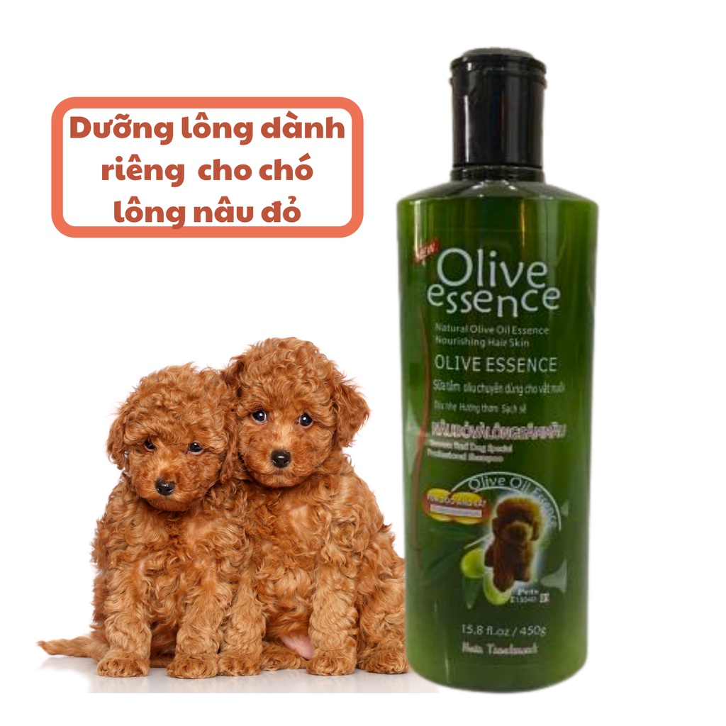 Sữa tắm chó mèo OLIVE ESSENCEL dưỡng mượt lông trị ve rận - chai 450ml