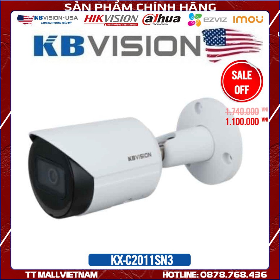 {Giá Tốt Nhất} Camera IP WIFI 2.0Mp KBVISION KX-C2011SN3 - Bảo hành chính hãng 2 năm