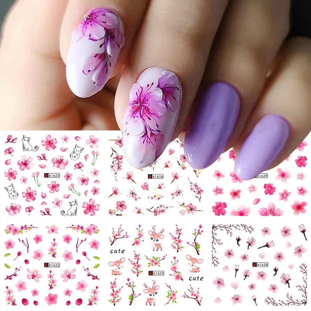 Miếng Dán Móng Chuyển Nước Hình Hoa Hướng Dương / Bướm / Hoa Cúc / Hoa Hướng Dương Diy Cho Nữ