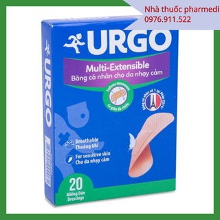Băng Cá Nhân Dành Cho Da Nhạy Cảm Urgo Multi Extensible Hộp 20 Miếng