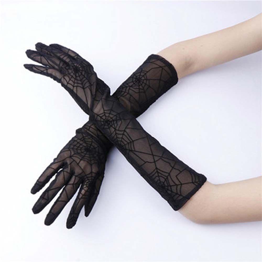 Găng Tay Lưới Xuyên Thấu Phong Cách Halloween Cho Nữ