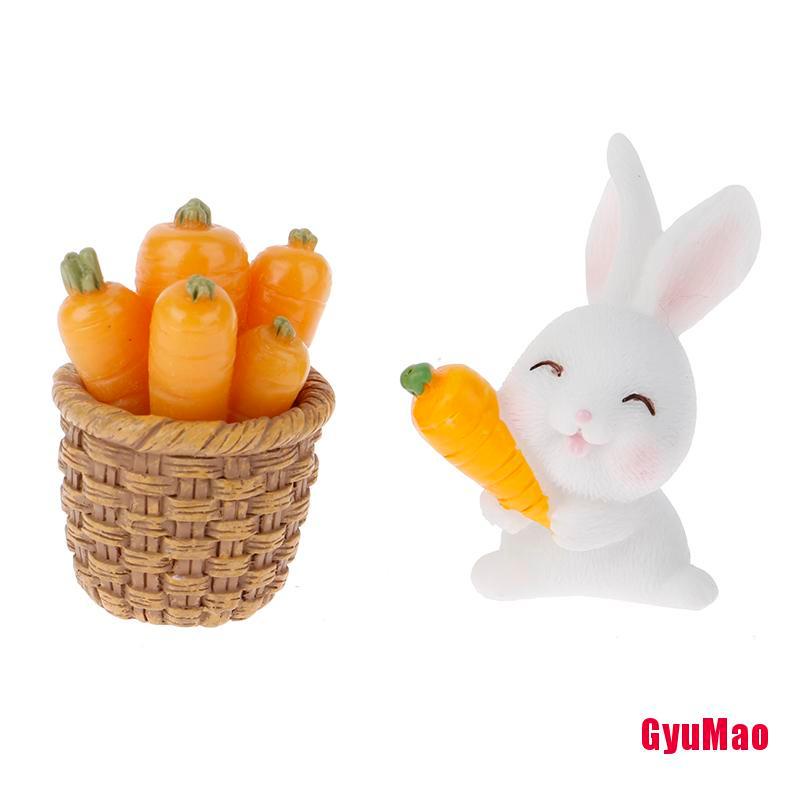 Set 7 Đồ trang trí Thỏ Mini Trang Trí Sân Vườn/Tiểu Cảnh DIY
