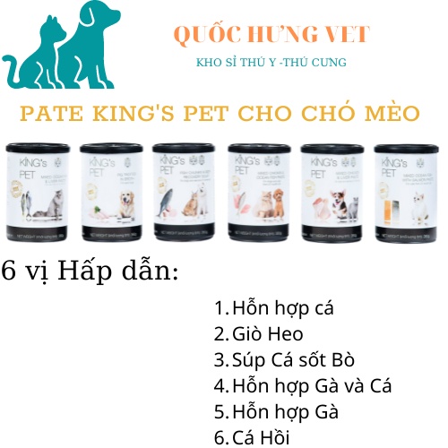 Pate Tươi King's Pet cho chó mèo 380gr - QUỐC HƯNG VET