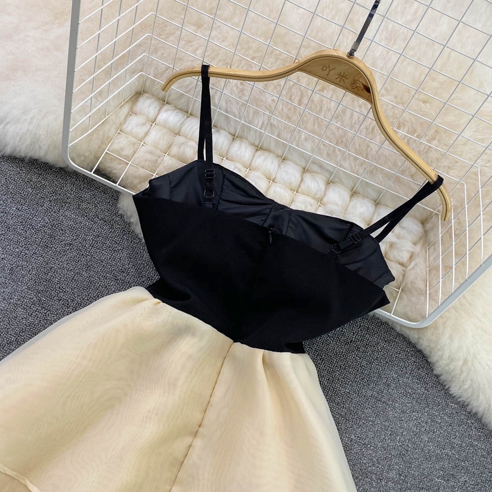 🌸Hàng Order🌸Váy Đầm 2 Dây Dáng Xòe Voan Nhiều Tầng Phối Cúc Bồng Bềnh Công Chúa Tiểu Thư🌸Hàng Quảng Châu